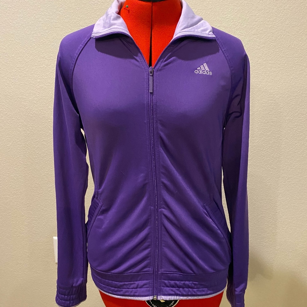 Adidas Womens Track Jacket - Purple Size Med
